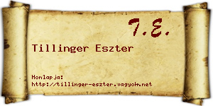 Tillinger Eszter névjegykártya