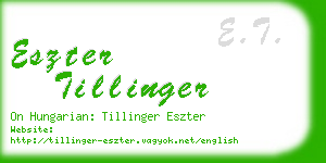 eszter tillinger business card
